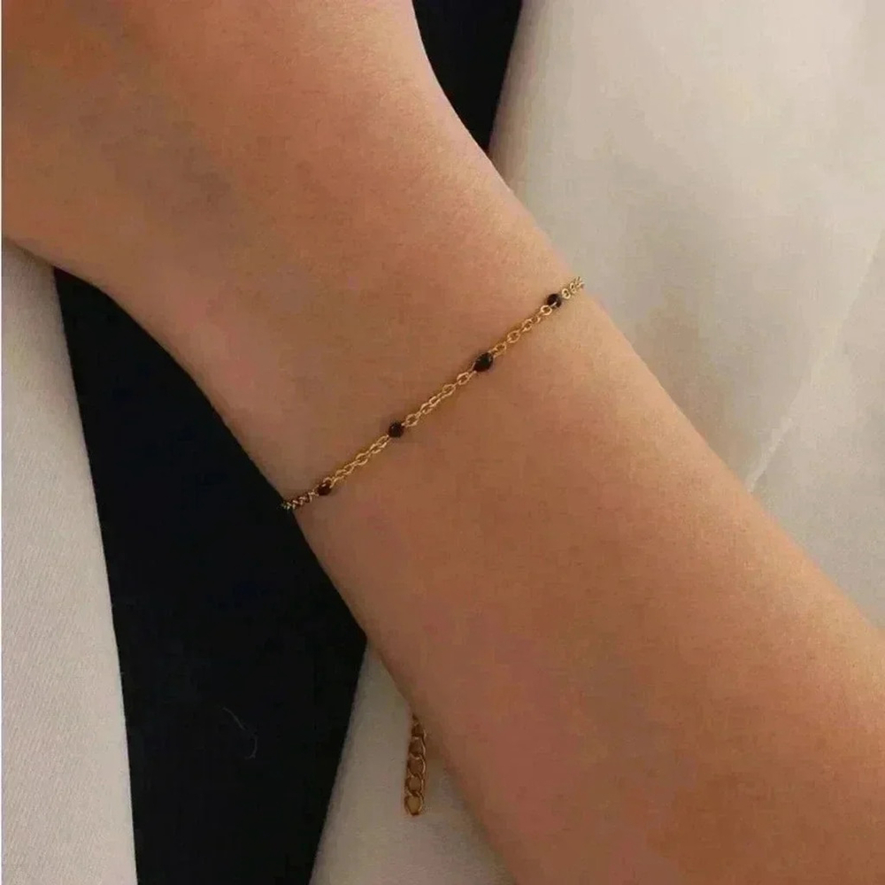 ⚠️Clearance Black And Yellow Gold Bead Bracelet